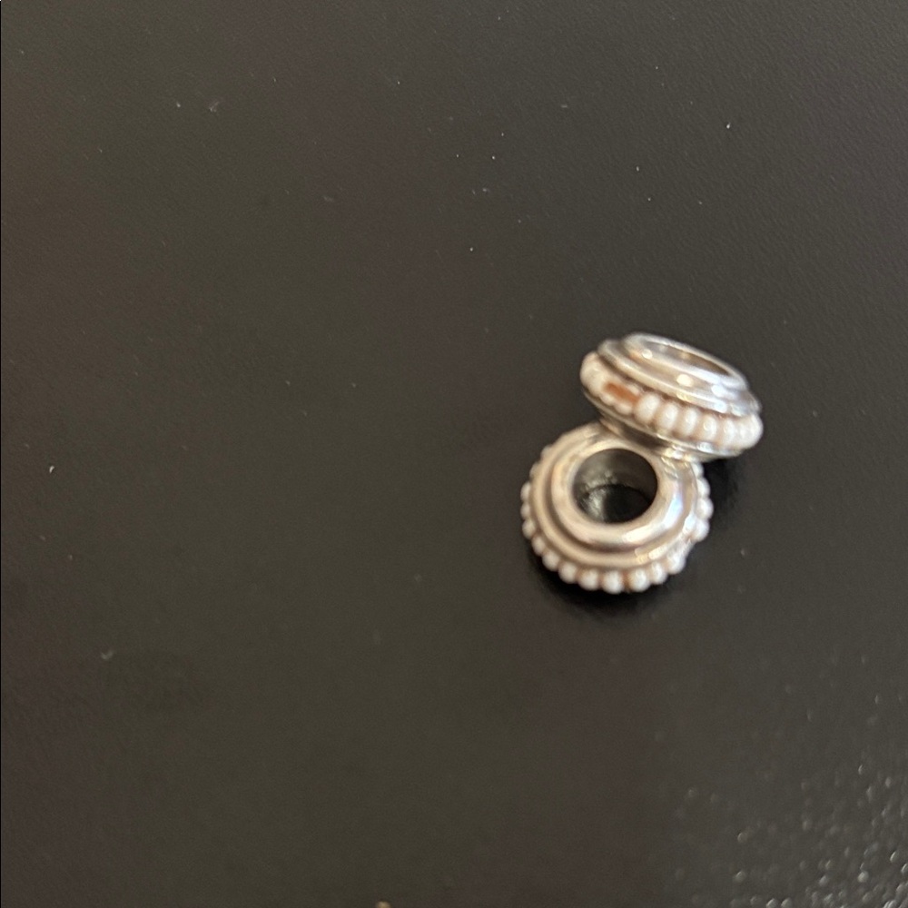 Brighton silver spacer beads with tiny white beads. - Picture 3 of 4